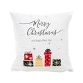 White Christmas pillowcase with Merry Christmas text and colorful gift boxes print - White Red Black Gold Gifts (5) / 45*45 (without core)