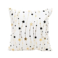 White Christmas pillow cover with golden waves and black stars in modern festive style - White Gold Star Wave (6) / 45*45 (without core)