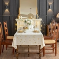 Nordic cream table cloth with golden star and moon patterns on velvet fabric - 140*180cm / Starry Moon White