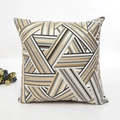 Modern square pillowcase with geometric grey and gold metallic foil pattern on white fabric - Gray Gold Geometric (No Core) / Pillowcase Only
