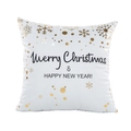 Festive gold snowflake Christmas pillow cover with Merry Christmas text on white fabric - White Gold Snowflake Dots Text (14) / 45*45 (without core)