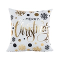 Minimalist white Christmas pillowcase with gold and black Merry Christmas printed patterns - White Gold Merry Christmas (15) / 45*45 (without core)