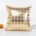 Golden cushion cover with white geometric grid pattern for modern home sofa decor - Gold White Geometric Grid Style (15) / With 400g Non-woven Core