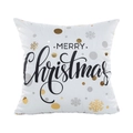 White Christmas pillow cover featuring golden snowflakes and black Merry Christmas text - White Gold Snowflake Art (16) / 45*45 (without core)