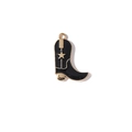 Colgante bota de vaquero de esmalte negro con estrella dorada para joyería artesanal - Botas Negras