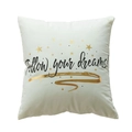 Housse de coussin blanche avec étoiles dorées Follow your dreams et texture velours - Suivez Vos Rêves (16)