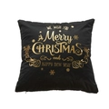 Christmas pillowcase in black velvet with gold foil Merry Christmas reindeer print - Black Gold Antler Wish (18) / 45*45 (without core)
