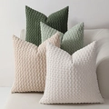 Corduroy kussenhoezen met bubbeltextuur in saliegroen, beige en crème voor de bank - 30*50cm (met 380g Vulling) / Fris Groen Set