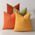 Gestructureerde corduroy kussenhoezen met bubbeltextuur in warme herfstkleuren voor bank - 30*50cm (met 380g Vulling) / Oranje Groen Set