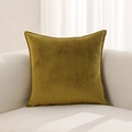 Federa quadrata per cuscino in velluto verde oliva con bordi rifiniti sul divano - 63 Giallo-verde / 45x45 (Con Nucleo da 500g)