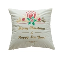 White Christmas pillow cover with golden Merry Christmas text and festive berry graphics - Holiday Gifts & Greetings (22) / 45*45 (without core) / White
