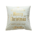White Christmas pillowcase with gold foil Merry Christmas text and elegant motifs - Gold Pattern with Heart (24) / 45*45 (without core) / White