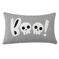 Cuscino lombare Halloween a strisce nere e ricamo BOO con dettagli a forma di teschio - Stile A Strisce BOO