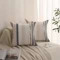 Fodere per cuscini trapuntate moderne con strisce verticali bianche e nere per divano - 45x45 cm / Peluche Bianco Fondo Bianco (Senza Nucleo)
