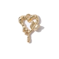 Golden heart-shaped pendant with lava style texture and detailed butterfly accent - Heart Butterfly (Gold Plated) / Gold