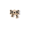 Elegant gold bow pendant with black rhinestones for jewelry making and accessories - Gold Base Black Rhinestone Bow (XS-975)