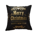 Black velvet Christmas pillowcase with gold Merry Christmas lettering and heart patterns - Black Gold Heart Scroll Style (32) / 45*45 (without core) / Black
