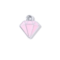 Colgante en forma de diamante rosa con bordes plateados y esmalte para la creación de joyas - Tono Plata Esmalte Rosa