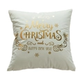 White Christmas pillow cover with gold foil reindeer and snowflake festive pattern - White Gold Elk Ornaments Style (38) / 45*45 (without core) / White