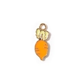 DIY carrot pendant with orange enamel and gold alloy frame for jewelry making - Orange