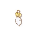Handmade DIY white radish alloy enamel charm pendant for bracelets and necklaces - White (Hanging Plating)