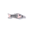 DIY fish bone alloy pendant with light pink enamel finish for jewelry making - Pink UV Plated