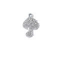 Silver mushroom charm with sparkling rhinestones for DIY jewelry making - Single Mushroom / Silver Base White Mushroom