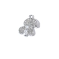 Brass mushroom pendant with white sparkling crystals for DIY jewelry bracelet - Double Mushroom / Silver Base White Matsutake