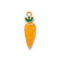 Cartoon carrot enamel pendant with gold metal frame for DIY jewelry making - Orange Carrot
