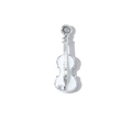 Fashionable violin pendant in silver finish with white enamel for women's necklaces - Silver Plated White Violin