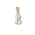 Chic gold-plated violin pendant with white enamel finish for necklaces and bracelets - Gold Plated White Violin