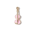Pink and gold enamel violin shaped pendant for minimalist music instrument necklaces - Gold Plated Pink Violin