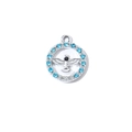 Colgante de pájaro plateado con diamantes azules y circón negro para joyería casera - Patrón de Águila Tono Plateado con Zirconia Azul