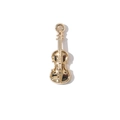 Chic golden violin pendant with a polished finish and ring for custom necklace jewelry - Gold Plated Violin