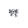 Silver bow pendant with black rhinestones for DIY necklace and bag accessories - Silver Base Black Rhinestone Bow (XS-975)