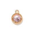 Rosa runder Kristallanhänger mit goldenem Seilrahmen und Aufhängeschlaufe DIY-Zubehör - Rosa Goldbeschichtet