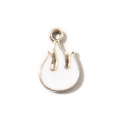 Silver flame pendant with white enamel inlay for DIY jewelry making and keychains - White Hanging Plating
