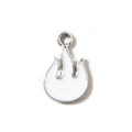 Ciondolo a forma di fiamma argentata con smalto bianco per gioielli fai da te - Bianco Placcatura UV