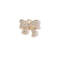 Elegant gold bow pendant with sparkling rhinestones for necklace and jewelry making - Gold Base White Rhinestone Bow (XS-975)