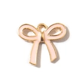Rosa Emaille-Schleifenanhänger mit Vergoldung für DIY-Schmuck und Armbänder - Rosa Hängend Platiert