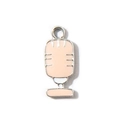 Cute pink enamel microphone charm pendant with silver alloy edges for DIY jewelry making - Pink UV Plated