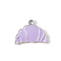 Cute purple croissant alloy pendant with enamel finish and silver metal ring for jewelry - Purple Silver Plated