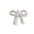 Colgante de lazo plateado con pedrería para pulseras y accesorios de joyería DIY - Lazo Chapado en Plata