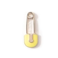 Ciondolo a forma di spilla da balia argento con smalto giallo per gioielli fai da te - Giallo Placcato Oro