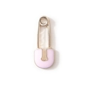 Ciondolo a forma di spilla da balia dorata con smalto rosa e anello in metallo - Rosa Placcato Oro