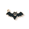 Pendentif chauve-souris Halloween noir et doré avec visage souriant pour bijoux DIY - Chauve-souris Noire