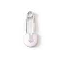 Pendentif épingle de sûreté en émail rose et argent brillant pour bracelets et porte-clés - Rose Plaqué Argent
