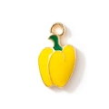 Cartoon yellow bell pepper alloy enamel pendant charm with gold metal loop for DIY jewelry - Yellow Gold Plated