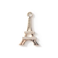 Colgante de la Torre Eiffel en aleación chapada en oro claro con aro circular - Torre Galvanizado Oro