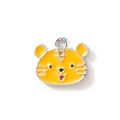 DIY yellow tiger charm pendant in metal alloy with oil drop finish for jewelry making - Yellow Silver Plated